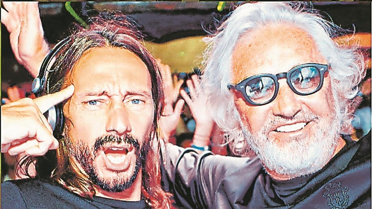 Briatore con David Guetta en su discoteca