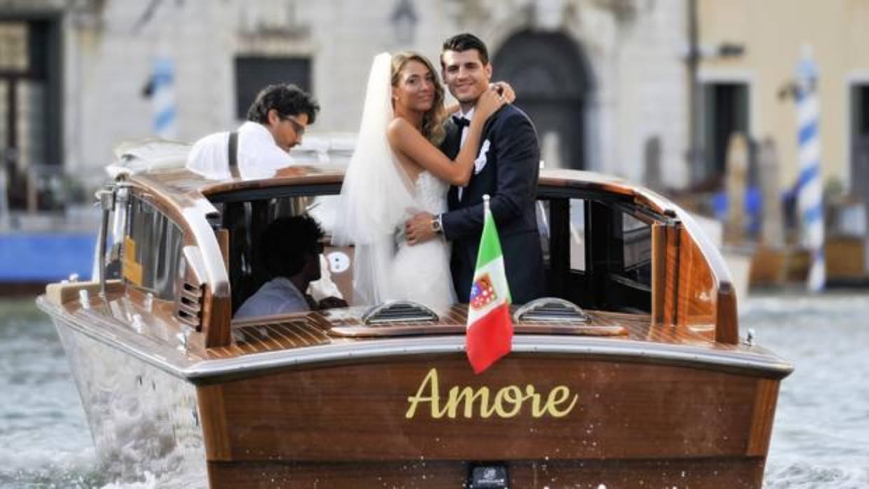 Alice Campello y Álvaro Morata el día de su boda en Venecia
