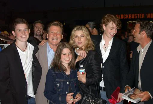 Sean McEnroe, Ryan O'Neal, Emily McEnroe Tatum O'Neal, Kevin McEnroe y Griffin O'Neal en 2007