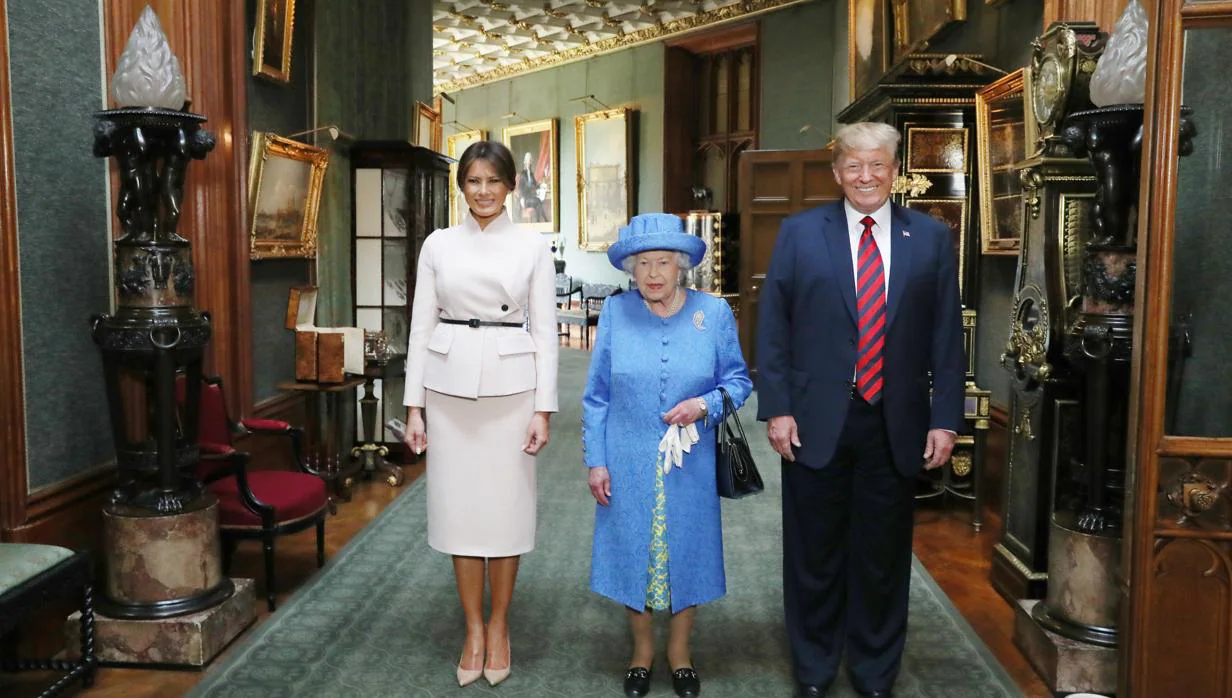 Melania Trump, la Reina Isabel II y Donald Trump
