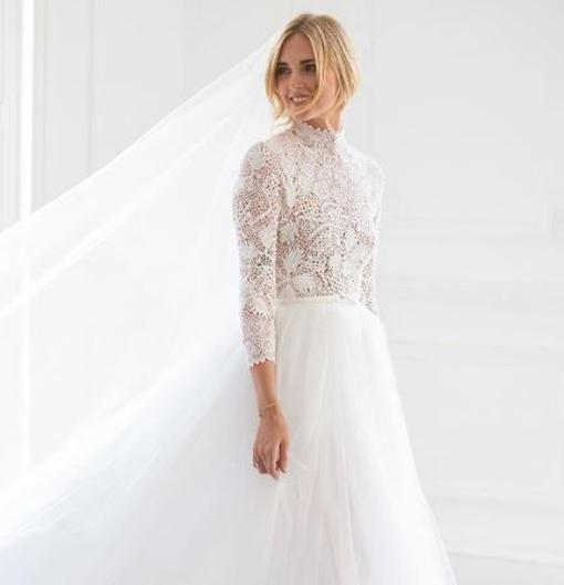 Así es el espectacular vestido que luce Chiara Ferragni de camino al altar