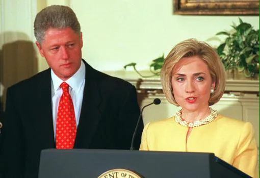 Los Clinton en enero de 1998