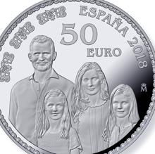 Así es la primera moneda del Rey con su mujer y sus hijas