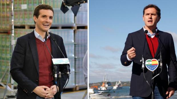 Albert Rivera y Pablo Casado eligen el mismo «uniforme» para cerrar la campaña