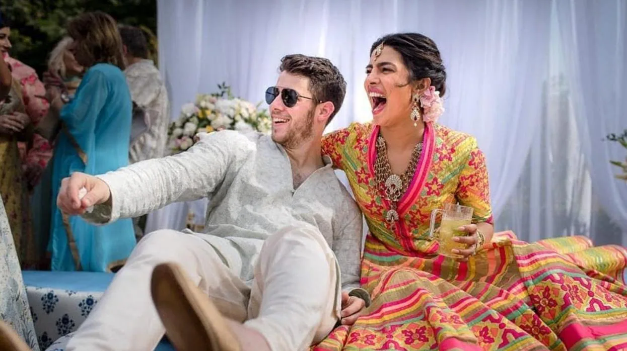 Nick Jonas y Priyanka Chopra en una de las celebraciones de su boda en la India