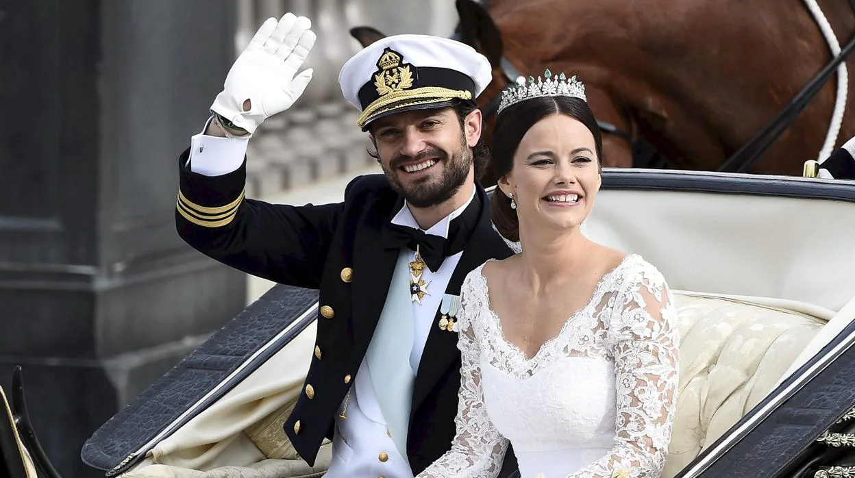 Carlos Felipe y Sofía de Suecia, en 2015, el día de su boda