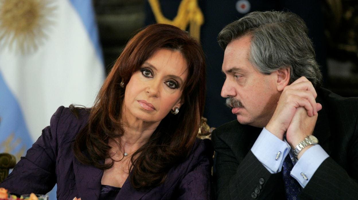 Cristina Fernández de Kirchner y Alberto Fernández en una reunión en la Casa Rosada