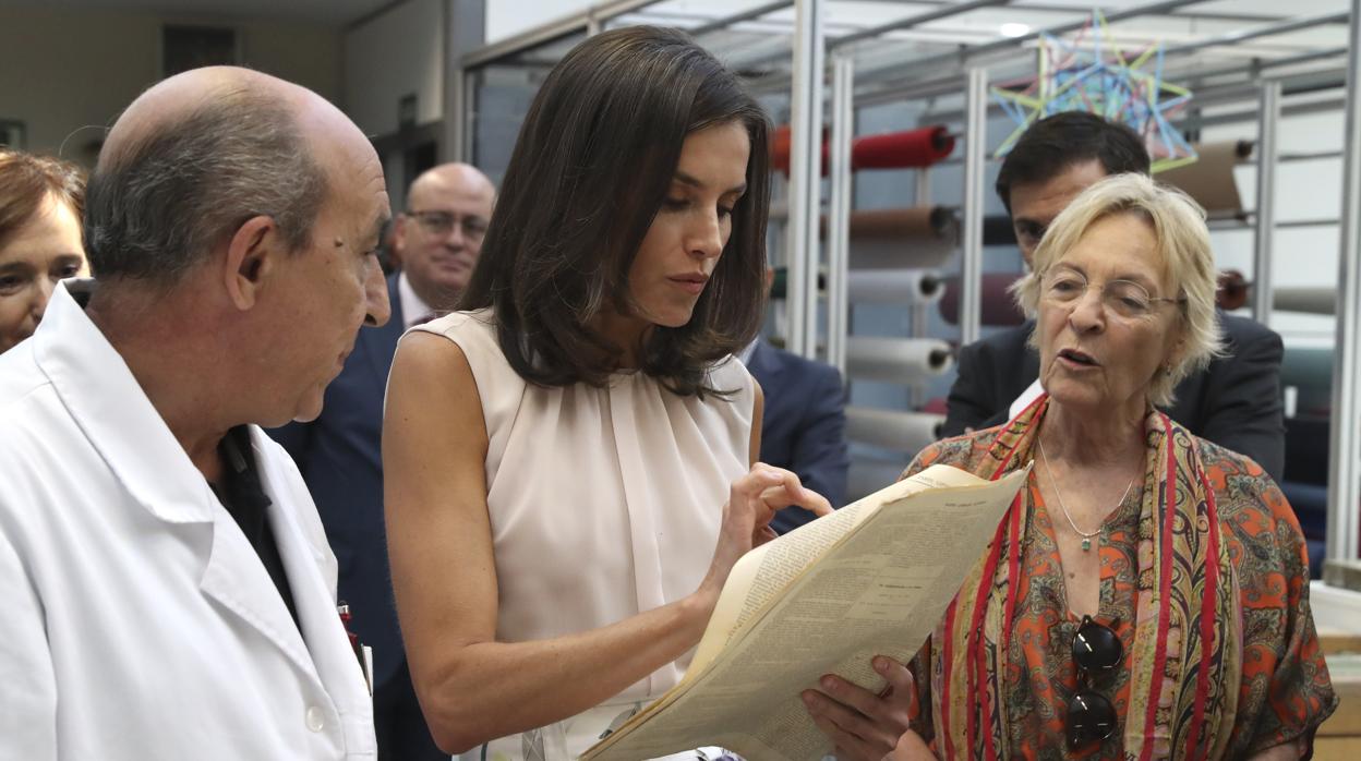 Doña Letizia, durante un momento de la visita