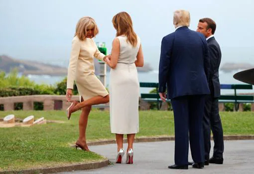 De izda. a dcha.: Brigitte Macron, Melania Trump, Donald Trump y Emmanuel Macron