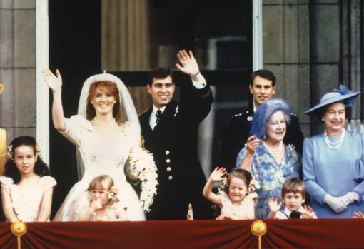 Los Duques de York en su boda, el 23 de julio de 1986