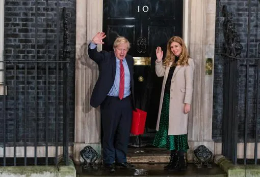 La pareja esta mañana a su llegada al 10 de Downing Street