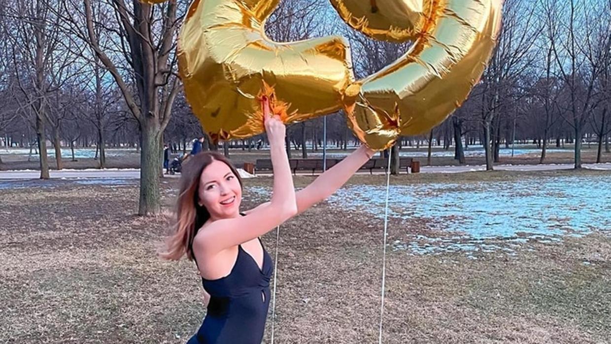 Ekaterina Didenko, durante la celebración de su cumpleaños