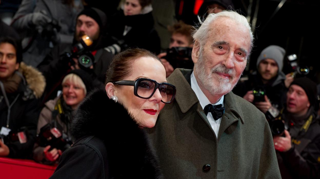 Christopher Lee y su esposa Birgit, en la Berlinale 2013