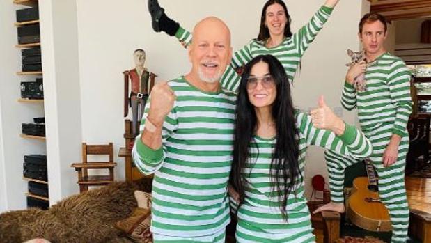 Bruce Willis y Demi Moore pasan juntos el confinamiento con sus hijas