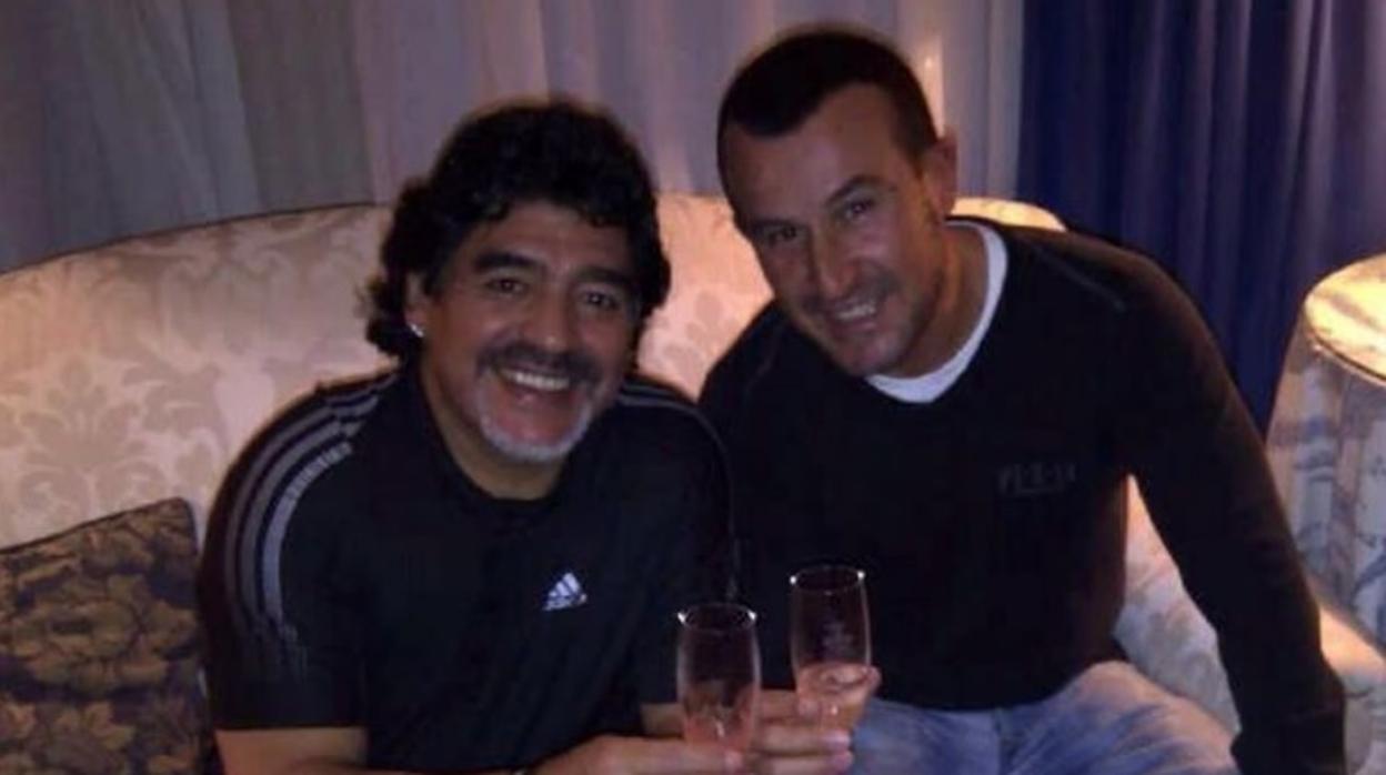 Diego Armando Maradona y el relaciones públicas Richy Castellanos