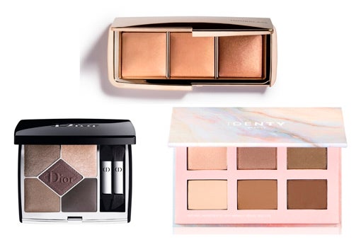 De izquierda a derecha: Paleta de sombras 5 Couleurs Couture de Dior (62 €); Paleta de sombras Ambient Lighting Palette Volume II de Hourglass (69 €, solo en Sephora) y Paleta Mineral Eyeshadow de Identy Beauty (24 €).