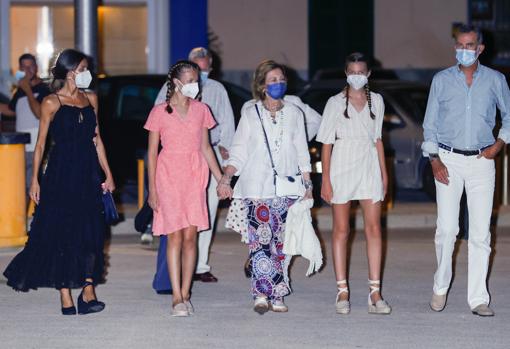 La Familia Real durante su salida a cenar en Palma de Mallorca