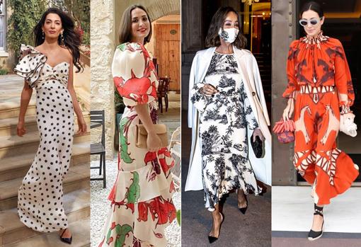 Amal Clooney, Tamara Falcó, Isabel Preysler y Sassa de Osma con diseños de Johanna Ortiz