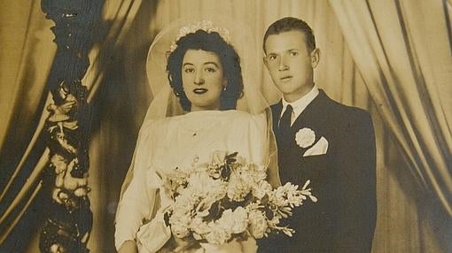 Foto de la boda de Macarena y Antonio, en 1951