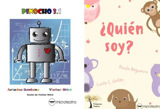 Cartel de las obras de microteatro infantil «Pinocho 3.1» y «¿Quién soy».