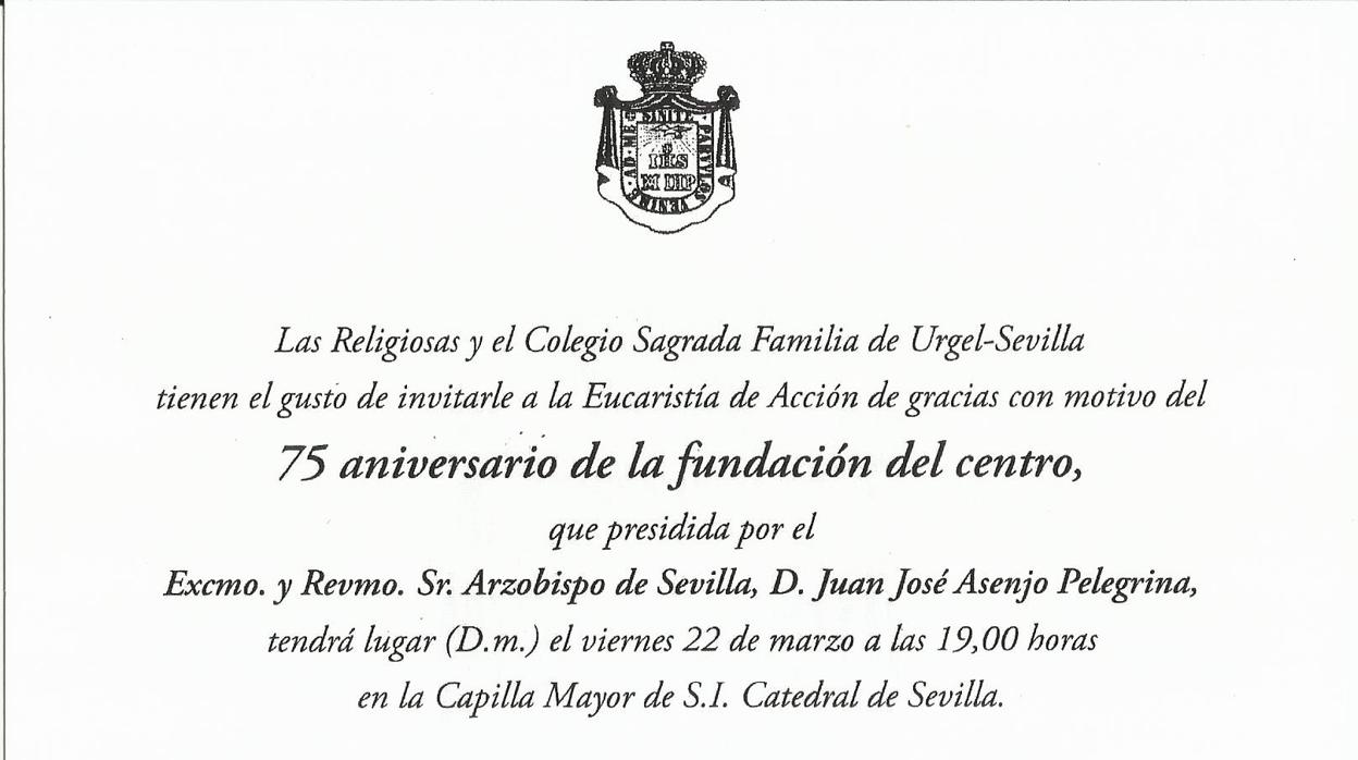 75 aniversario de la fundación del Colegio Sagrada Familia de Urgel en Nervión
