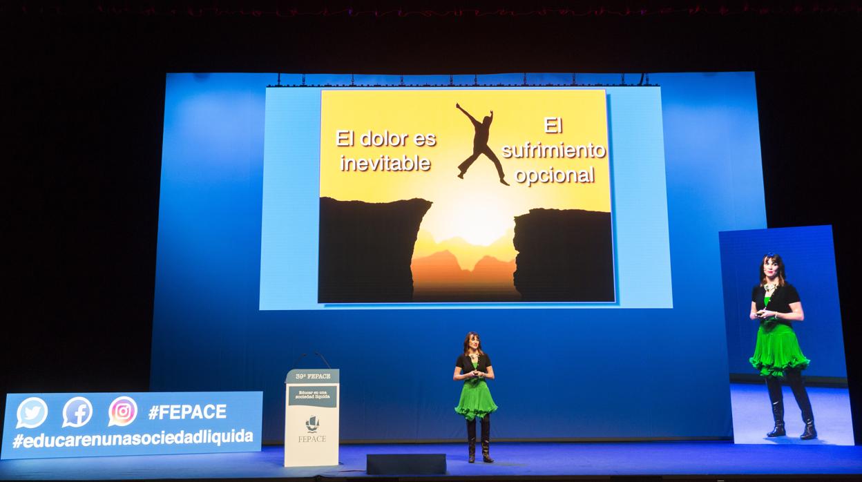 Irene Villa, durante la clausura en el Cartuja Center