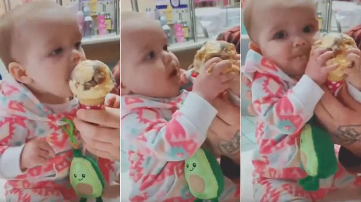 La inesperada reacción de un bebé al probar el helado por primera vez
