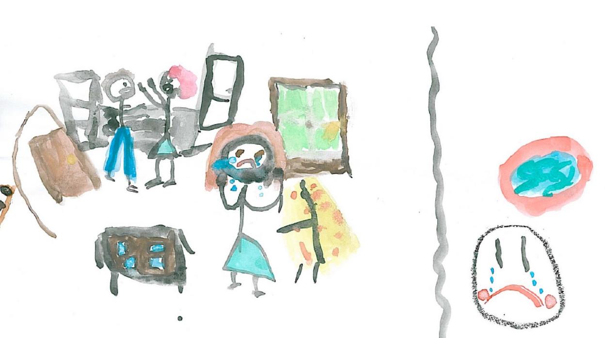 Uno de los dibujos de los niños