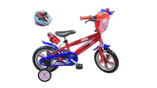 Bicicleta para niño 2-3 años Spiderman con casco incluido