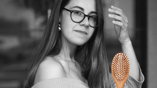 Cepillo de pelo anti caída con mango grande