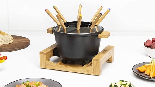 Fondue eléctrica Princess con carcasa de bambú