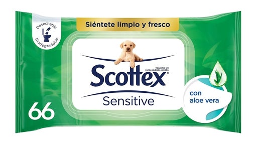 Papel húmedo Aloe Vera Scottex