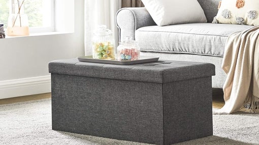 Taburete doble plegable con almacenaje