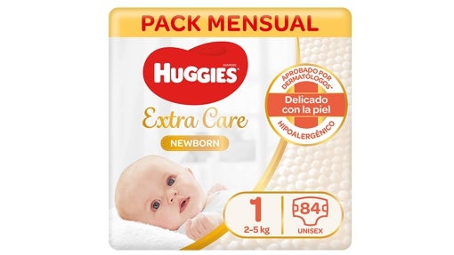 Pack mensual de pañales pañales recién nacidos Huggies Newborn