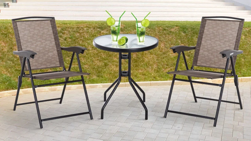 Mesa y 2 sillas textilene para jardín