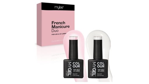 Dúo de esmaltes para manicura francesa semipermanente