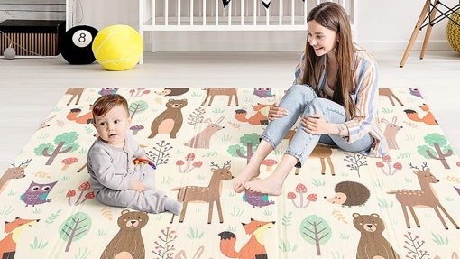 Alfombra de juegos para bebés reversible HB.YE