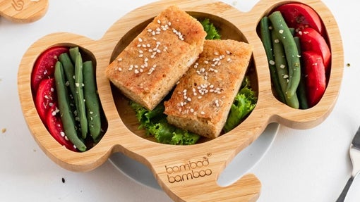 Plato de bambú dividido