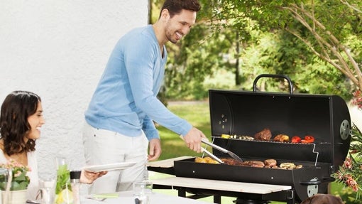 Barbacoa de carbón con ahumador Oneconcept