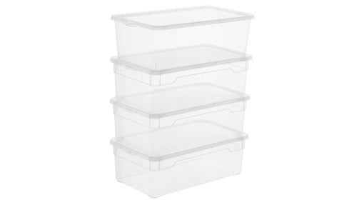 Cajas transparentes apiladas