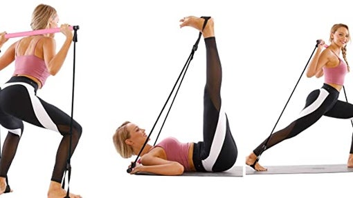 Barra de pilates con banda de resistencia