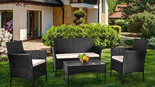 Conjunto de muebles de exterior en ratán Bigzzia