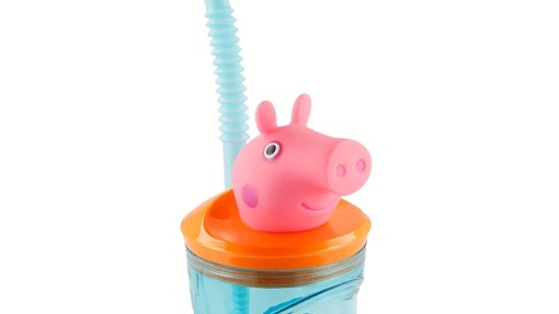Stor - Vaso infantil con pajita y tapa de Peppa Pig