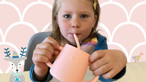 Brunoko - vaso aprendizaje y pajitas de silicona