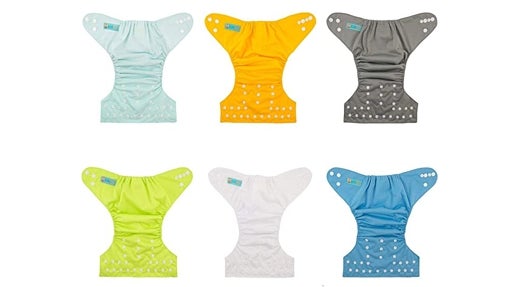 ALVABABY Pack 6pcs Pañales de tela