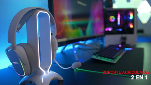 Soporte Auriculares y Hub MHHX Blanco - Mars Gaming