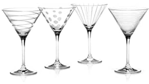 Juego de Vasos de cóctel Martini de Cristal, Juego de 4