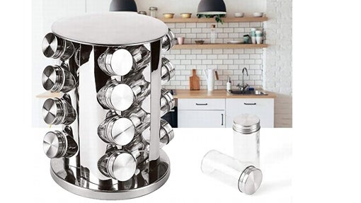 HOGAR Y MAS Especiero Organizador Giratorio Acero INOX