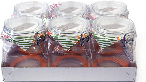 Le Comptoir de la Conserve 5022 Juego de 6 tarros de Cristal y Goma