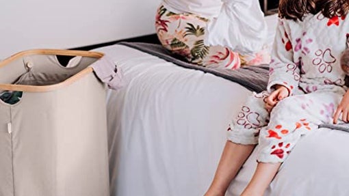 Lonbet - Cesto Ropa Sucia con Tapa Beige
